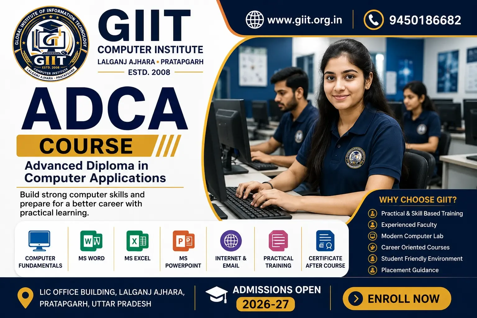 ADCA Course in Lalganj Ajhara Pratapgarh