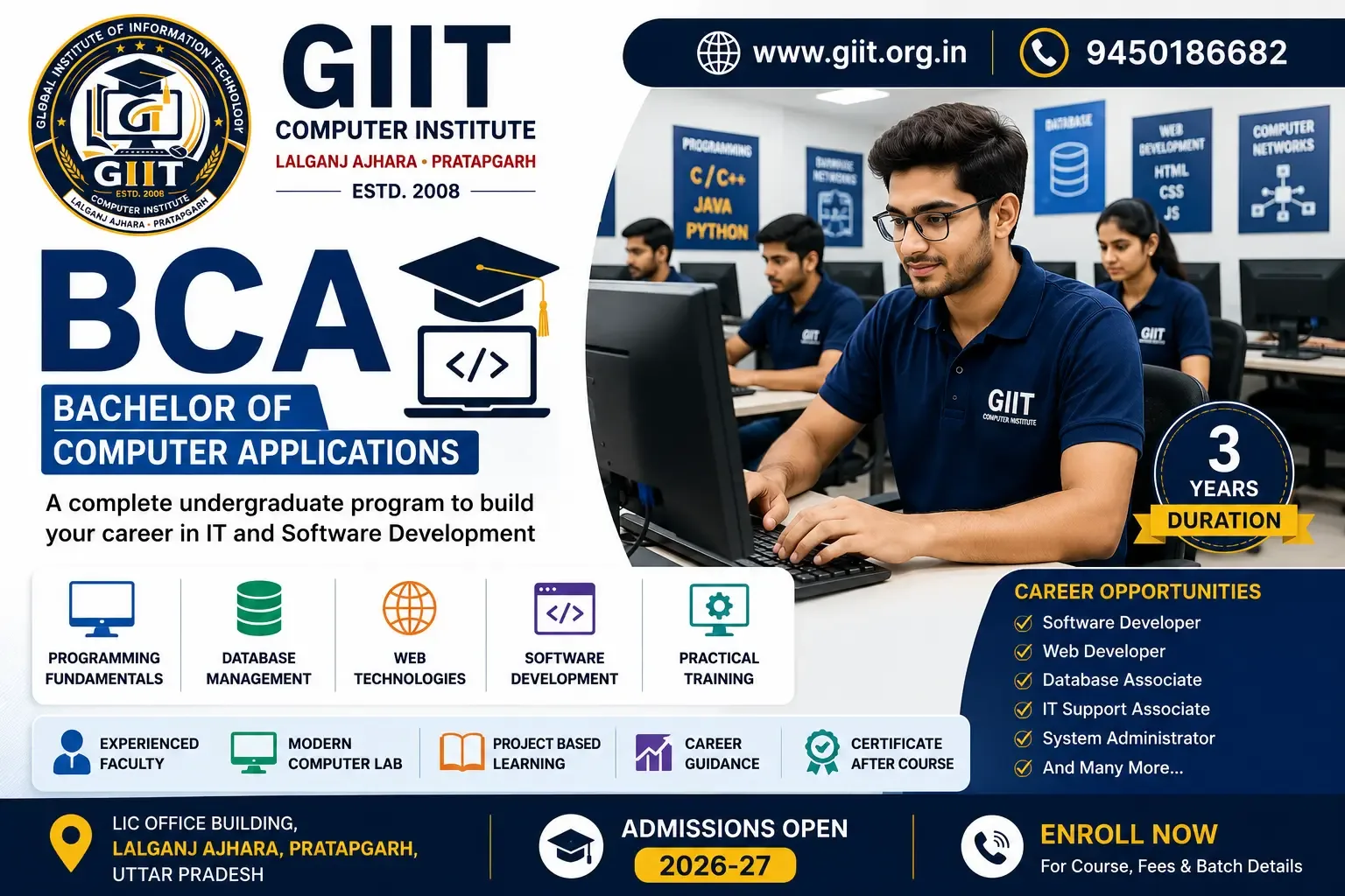 BCA Course in Lalganj Ajhara Pratapgarh