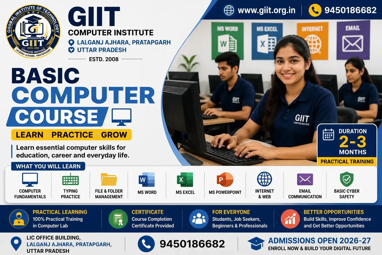 Basic Computer Course in Lalganj Ajhara Pratapgarh